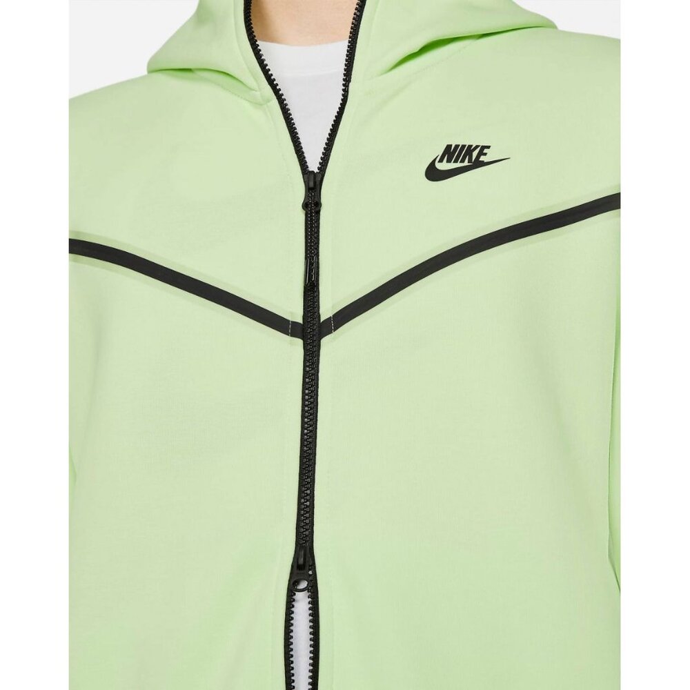 Nike Sportswear Men's L Tech Fleece Full-Zip Hoodie in Light Liquid Lime Black - Picture 2 of 16